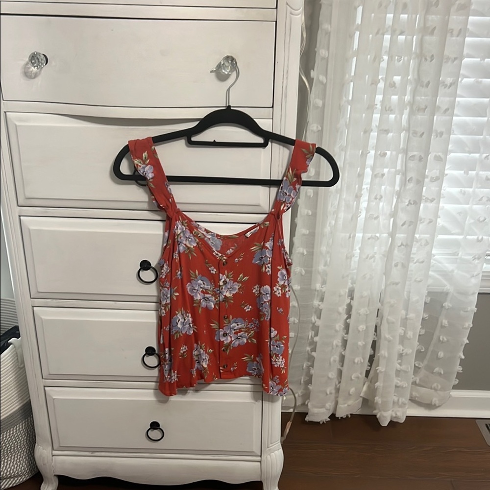 Red Crop Tank Top with Relaxed Fit